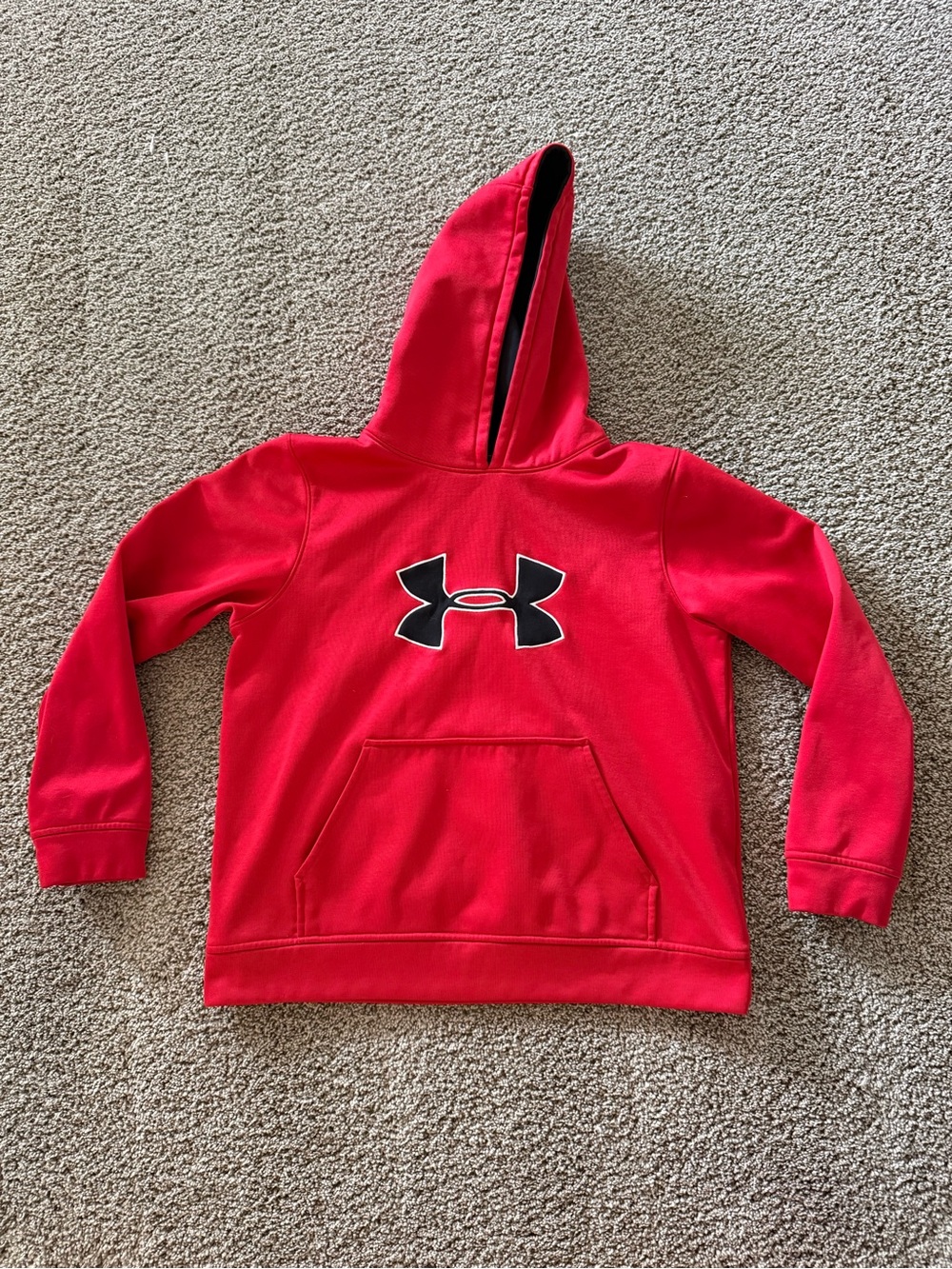 Under Armour Kids Red Hoodie with Black Logo